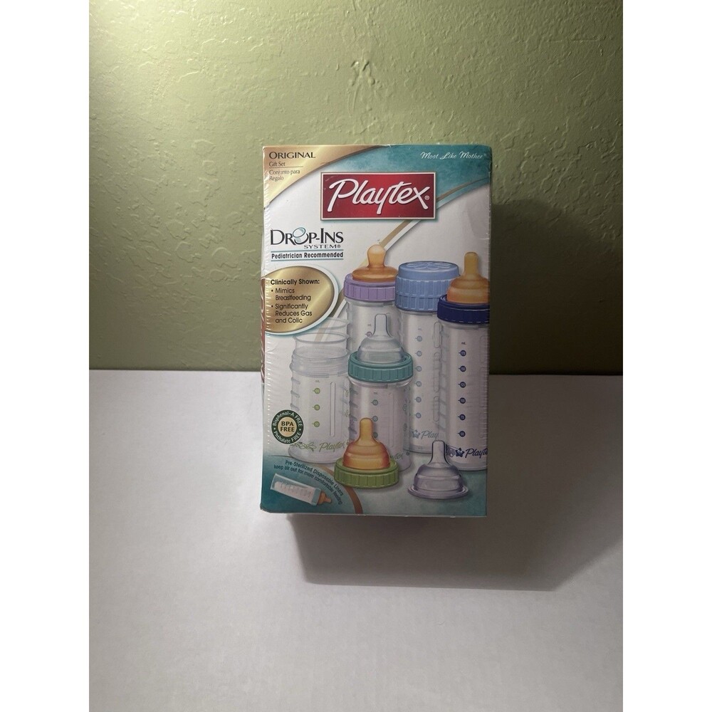 Vintage Sealed Playtex Drop Ins System Set Nurser Bottles Liners Nipples Caps